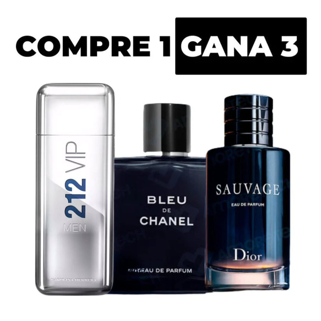 [PAGA 1 LLEVA 3] - SAUVAGE, BLEU DE CHANEL Y 212 VIP